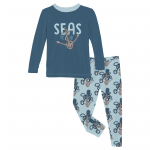 Kickee Pants Boy L/S Graphic Tee Spring Sky Octopus Anchor