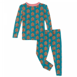 Kickee Pants Unisex L/S Pajama Set Bay Gingerbread