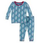 Kickee Pants Girl L/S Pajama Set Blue Moon Ice Skater