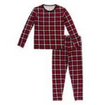 Kickee Pants Unisex L/S Pajama Set 2020 Holiday Plaid