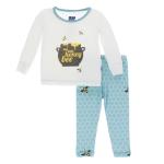 Kickee Pants Unisex L/S Pajama Set Glacier Honeycomb