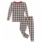 Kickee Pants Unisex L/S Pajama Set Midnight Holiday Plaid