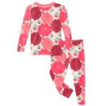 Kickee Pants Girl L/S Pajama Set Natural Dahlias