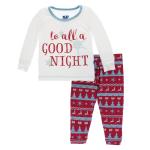 Kickee Pants Unisex L/S Pajama Set Nordic Print