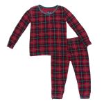 Kickee Pants Unisex L/S Pajama Set Plaid
