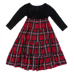 Kickee Pants L/S Tiered Dress Christmas Plaid 2019