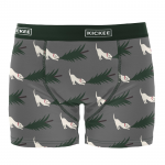 Kickee Pants Men Boxer Brief Pewter Christmas Tree Dog