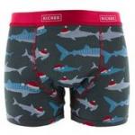 Kickee Pants Men Boxer Brief Pewter Santa Sharks