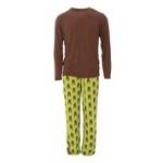 Kickee Pants Men L/S Pajama Set Meadow Bad Moose