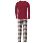 Kickee Pants Men L/S Pajama Set Midnight Holiday Plaid