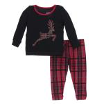 Kickee Pants Unisex L/S Pajama Set Christmas Plaid