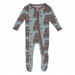 Kickee Pants Boy Footie w/2way Zipper Stormy Sea Three Naughty Bears