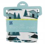 Kickee Pants Crib Sheet Natural Cabins and Tents