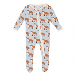 Kickee Pants Boy Footie w/2way Zipper Illusion Blue Fox & The Crow