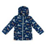 Kickee Pants Terry Lined Raincoat Flag Blue Big Cats