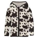 Kickee Pants Quilted Jacket w/ Sherpa Lined Hood Cow Print Midnight