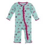 Kickee Pants Girl Ruffle Coverall w/Zipper Glass Fishing Flies