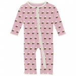 Kickee Pants Girl Ruffle Coverall w/2way Zipper Cake Pop Baby Bumblebee