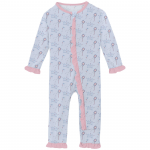 Kickee Pants Girl Ruffle Coverall w/2way Zipper Dew Magical Princess