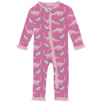 Kickee Pants Girl Ruffle Coverall w/2way Zipper Tulip Pet Dino