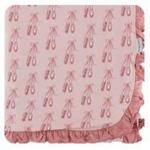 Kickee Pants Throw Blanket Ruffle Double Layer Baby Rose Ballet