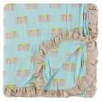 Kickee Pants Throw Blanket Ruffle Double Layer Summer Sky Pancakes