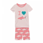 Kickee Pants Girl S/S w/Shorts Pajama Set Strawberry Sharky