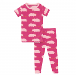Kickee Pants Girl S/S Pajama Set Calypso Hippo