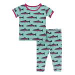 Kickee Pants Girl S/S Pajama Set Glass Rainbow Trout