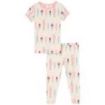 Kickee Pants Girl S/S Pajama Set Natural Ice Cream Shop