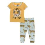 Kickee Pants Boy S/S Pajama Set Spring Sky Tiger