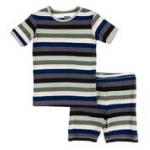 Kickee Pants Boy S/S Pajama Set w/Shorts Zoology Stripe