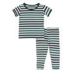 Kickee Pants Boy S/S Pajama Set Wildlife Stripe