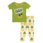 Kickee Pants Unisex S/S Pajama Set Natural Pineapple