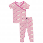 Kickee Pants Girl S/S Kimono Pajama Set Cake Pop Prancing Unicorn