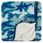 Kickee Pants Stroller Blanket Sherpa Lined Oasis Military