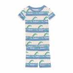 Kickee Pants Boy S/S Pajama Set w/Shorts Natural Sea Monster