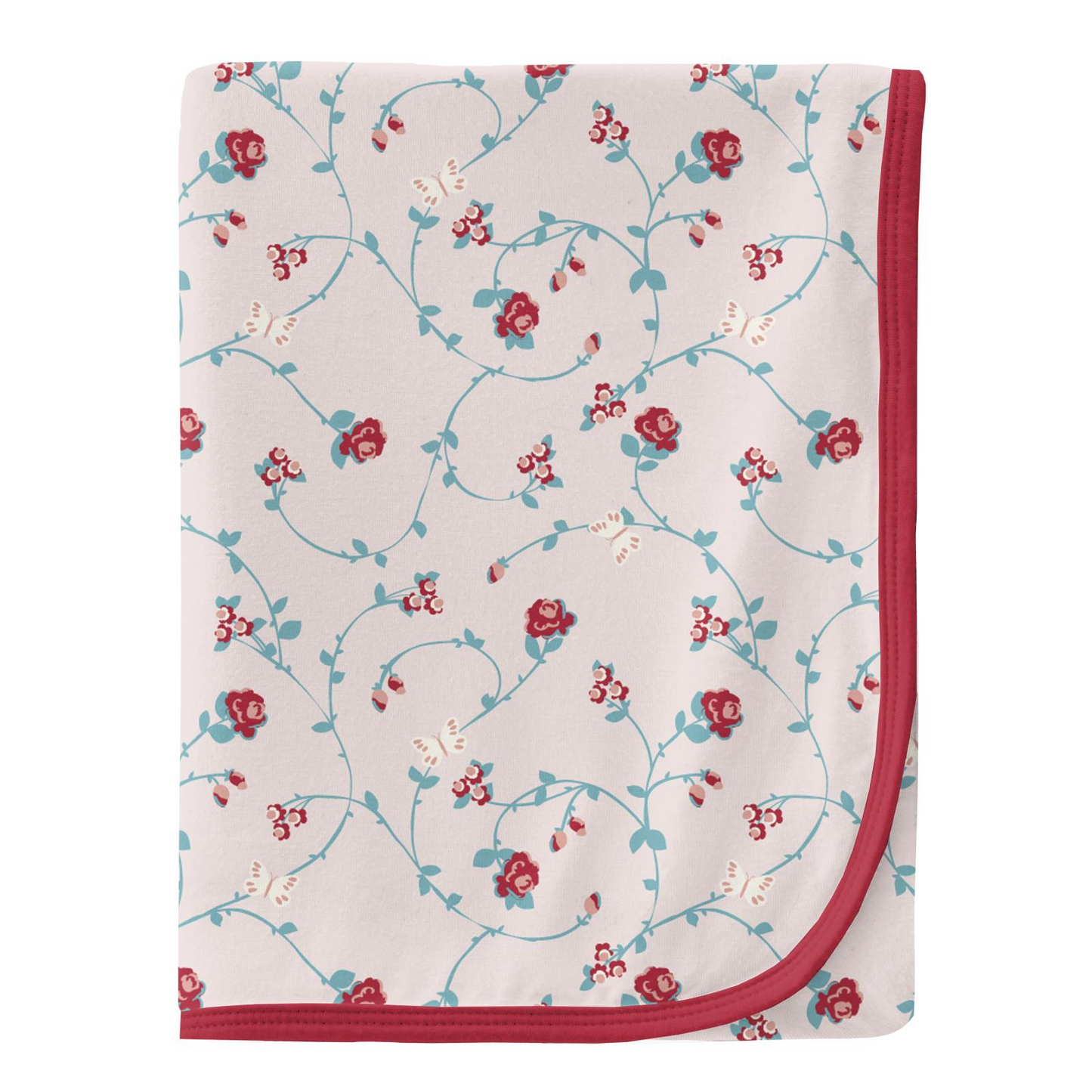Kickee Pants Swaddle Blanket Macaroon Floral Vines