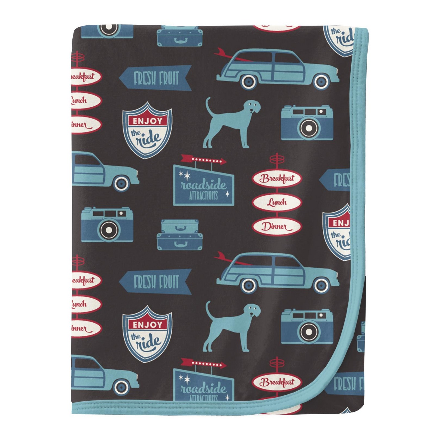 Kickee Pants Swaddle Blanket Midnight On the Road