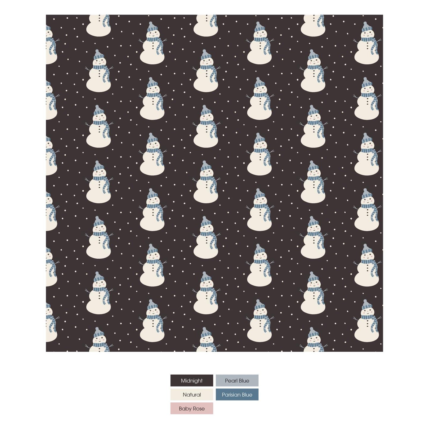 Kickee Pants Swaddle Blanket Midnight Tiny Snowman