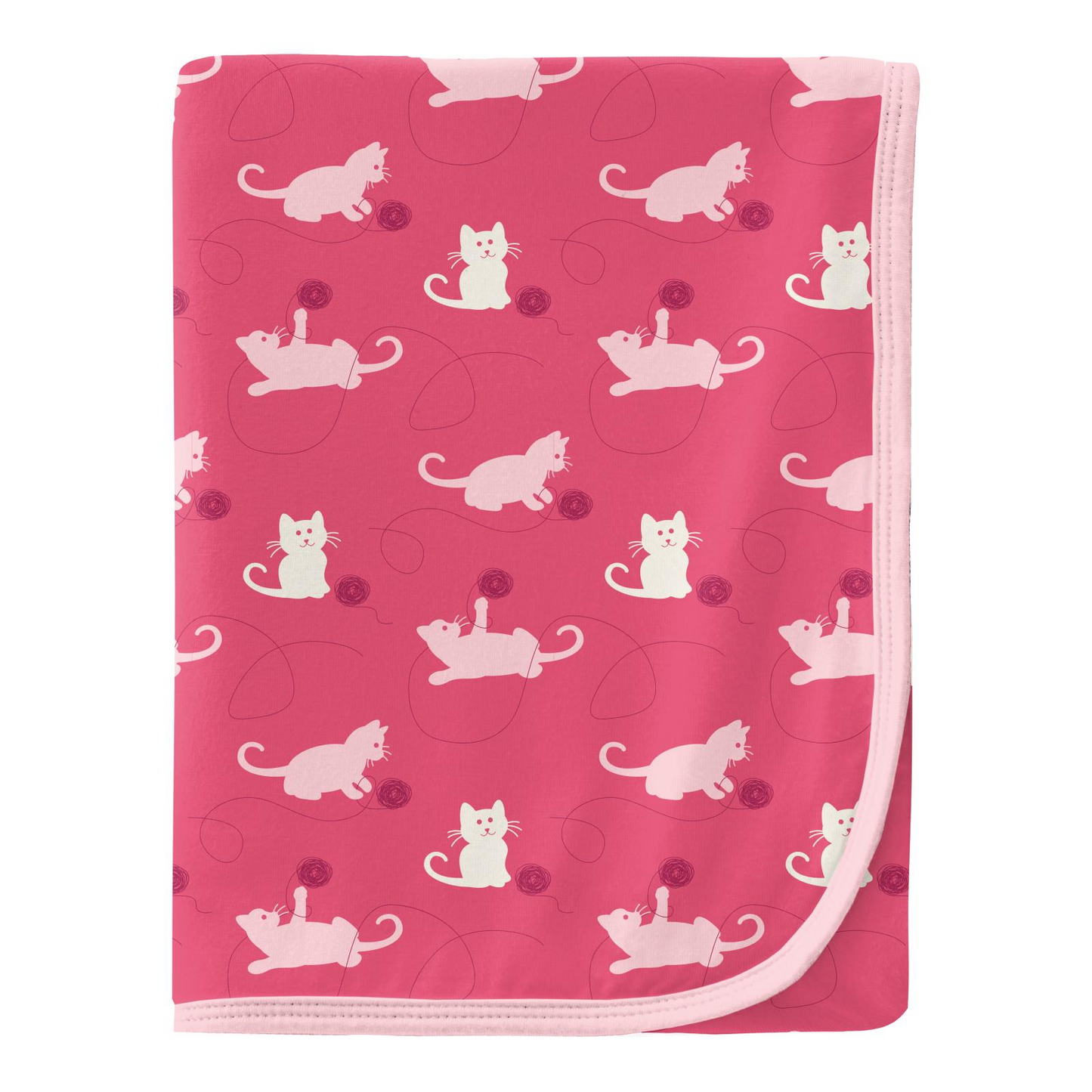 Kickee Pants Swaddle Blanket Winter Rose Kitty