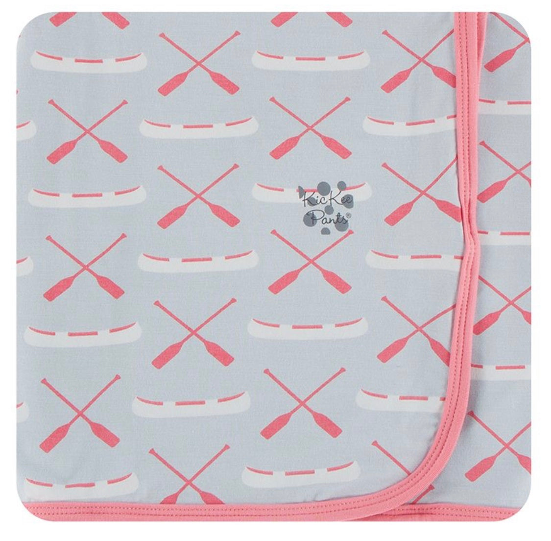 Kickee Pants Swaddle Blanket Dew Paddles and Canoe