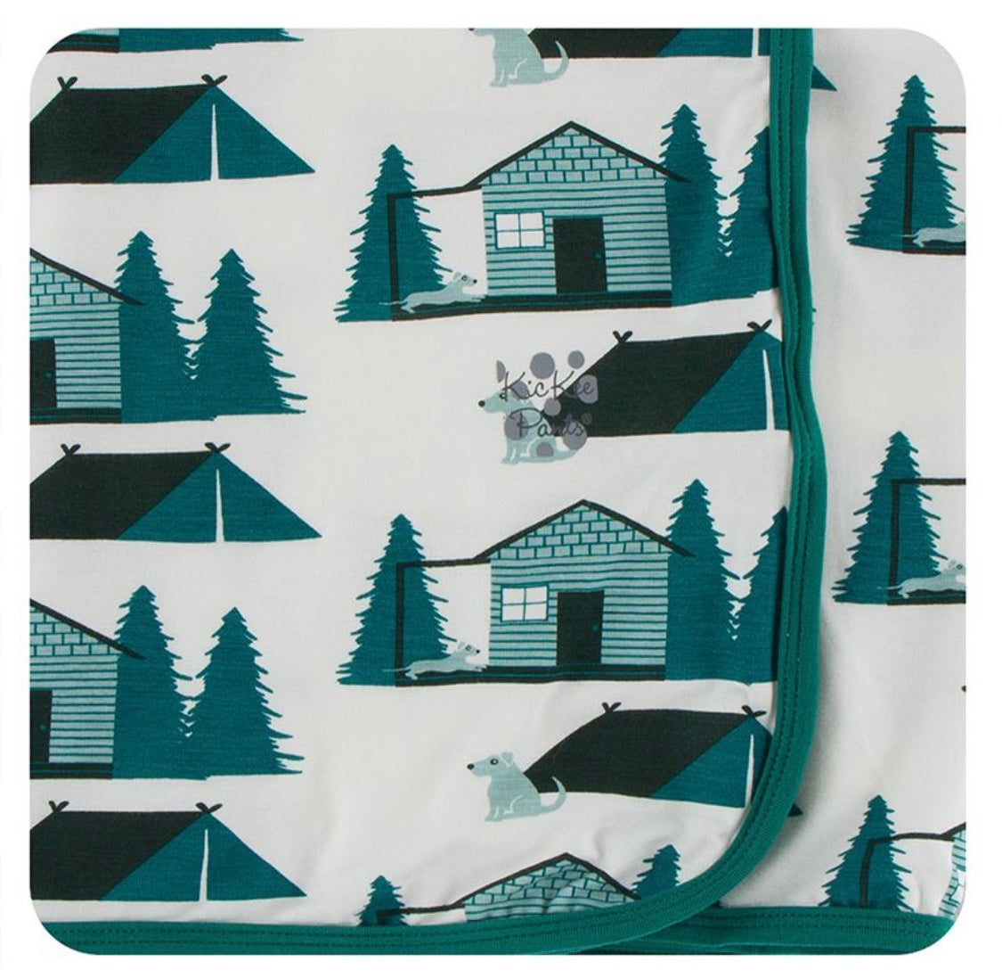 Kickee Pants Swaddle Blanket Natural Cabins and Tents