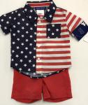 Matt's Scooter Boy Nautical 2pc Set Flag Shirt w/Red shorts
