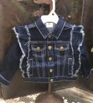 M.L. Kids Denim Jean Jacket w/ Ruffle Cap Sleeve