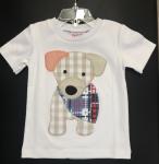 Natallie Grant Boy S/S Shirt White w/ Applique Dog