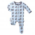 Kickee Pants Boy Footie w/Snaps Pond Record Birds