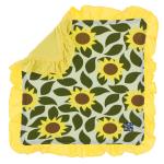 Kickee Pants Lovey Ruffle Aloe Sunflower