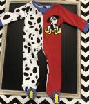 SoZo Boy Footie w/Zipper Applique Dalmation Dog Fire Hydrant