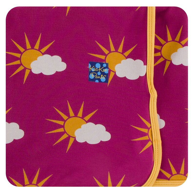 Kickee Pants Swaddle Blanket Berry Partial Sun